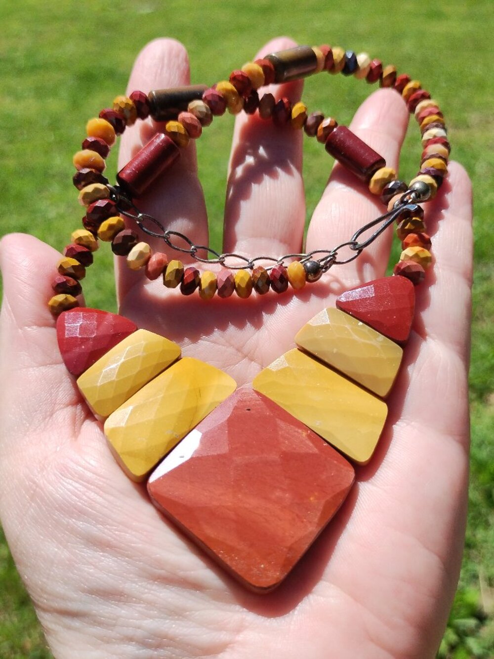 Jay King DTR Mookaite Jasper Necklace 925 Sterling Silver Statement necklace.